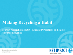 Student Habits and Perceptions of Recycling at HKUST
