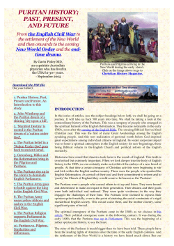 puritan history, past, present and future - The End