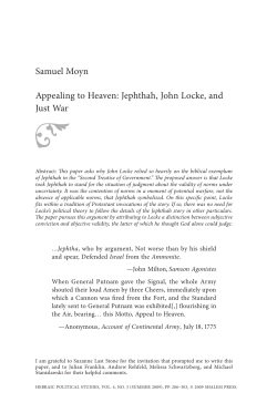 Appealing to Heaven: Jephthah, John Locke, and Just War