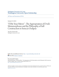 The Appropriation of Ovid`s Metamorphoses and the Philosophy of