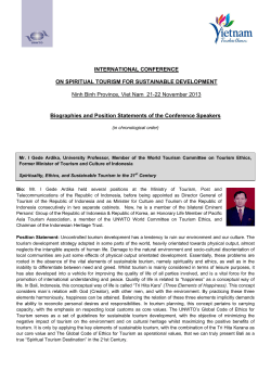 INTERNATIONAL CONFERENCE ON SPIRITUAL TOURISM