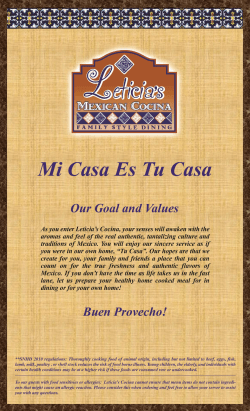 Menu - Leticia`s Mexican Cocina