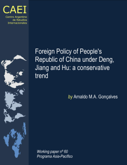 Foreign policy of People`s Republic of China under Deng, Jiang and