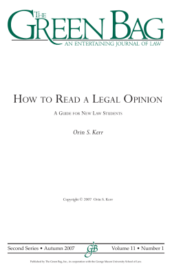 HOW TO READ A LEGAL OPINION