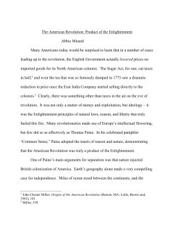 The American Revolution: Product of the Enlightenment