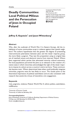 Deadly Communities: Local Political Milieus and the