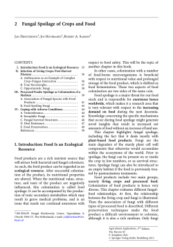 2 Fungal Spoilage of Crops and Food