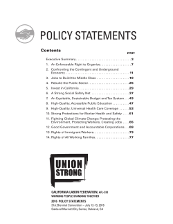 policy statements - California Labor Federation