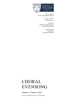 choral evensong - Trinity College Choir