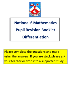 National 6 Mathematics Pupil Revision Booklet Differentiation