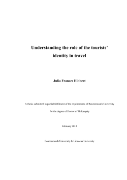 Understanding the role of the tourists` identity in travel