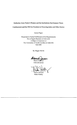 Katherine Anne Porter`s Women and the Institutions that Ensnare