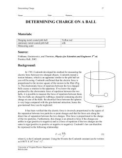 determining charge on a ball - Faculty Web Sites at the University of