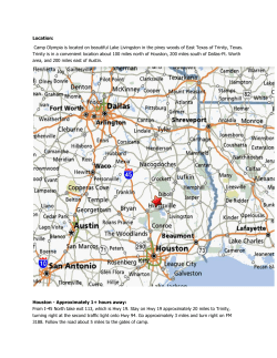 Location: Camp Olympia is located on beautiful Lake Livingston in