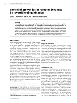Control of growth factor receptor dynamics by reversible ubiquitination