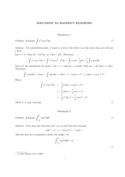 SOLUTIONS TO HANDOUT EXAMPLES Problem 1 Problem
