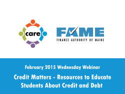 Credit Matters - Resources to Educate Students About Credit and Debt