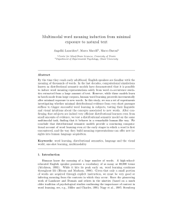 Multimodal word meaning induction from minimal - clic