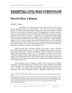 ECWC TOPIC Tubman Essay - Essential Civil War Curriculum