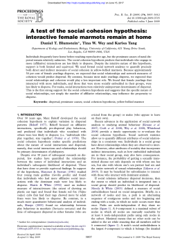 A test of the social cohesion hypothesis