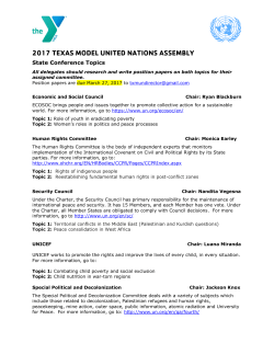 2017 TEXAS MODEL UNITED NATIONS ASSEMBLY