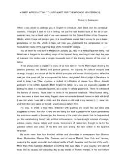 A BRIEF INTRODUCTION TO JOS&Eacute; MART&Iacute; FOR