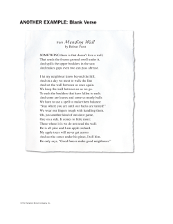 ANOTHER EXAMPLE: Blank Verse