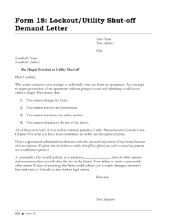 Form 18: Lockout/Utility Shut-off Demand Letter