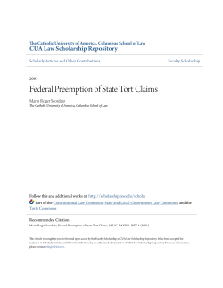 Federal Preemption of State Tort Claims