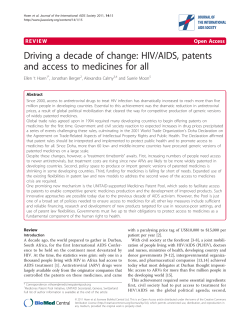Driving a decade of change: HIV/AIDS, patents and access to