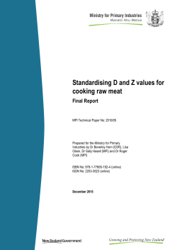 Standardising D and Z values for cooking raw meat