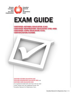 EXAM GUIDE - Canadian Network for Respiratory Care