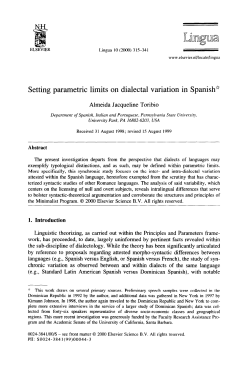 Setting parametric limits on dialectal variation in Spanish*
