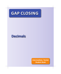 Gap Closing I/S Student Book:Decimals