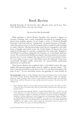 Book Review of For Discrimination: Race, Affirmative Action and the
