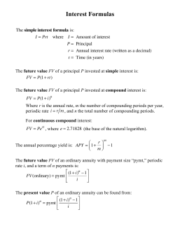 Interest Formulas