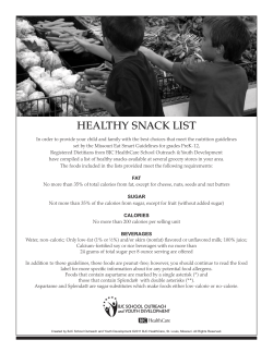 healthy snack list - BJC School Outreach