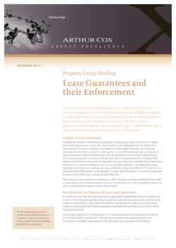 Lease Guarantees and their Enforcement