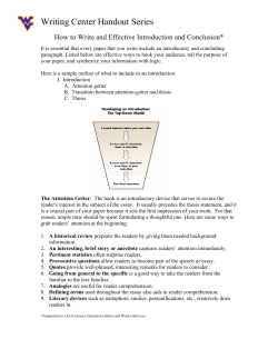 Writing Center Handout Series