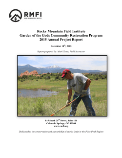 2015 Garden of the Gods Final Report