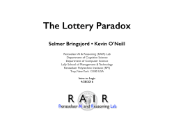 The Lottery Paradox