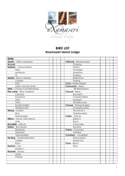 Click on the Image to the Nxamaseri Bird Species List