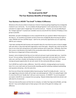 The Four Business Benefits of Strategic Giving
