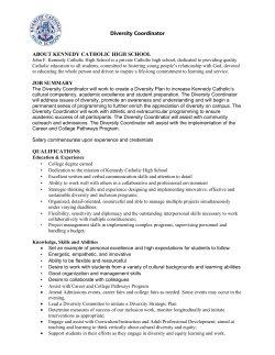 Diversity Coordinator ABOUT KENNEDY CATHOLIC HIGH