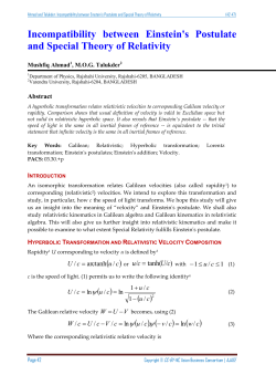 Incompatibility between Einstein`s Postulate and Special Theory of