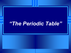 The Periodic Table