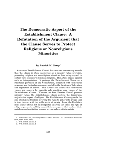 The Democratic Aspect of the Establishment Clause