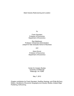 Steel Industry Restructuring and Location by Frank Giarratani