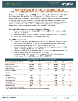 Q4 2015 news release