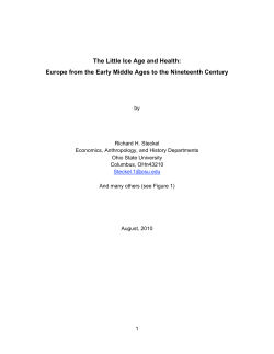 The Little Ice Age and Health: Europe from the Early Middle Ages to